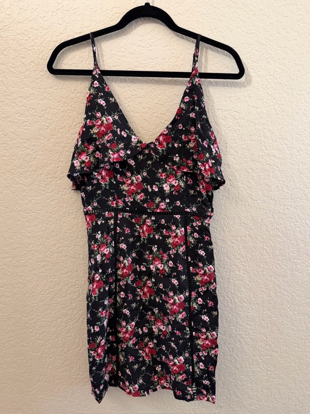 LF Floral Black Dress - Size S